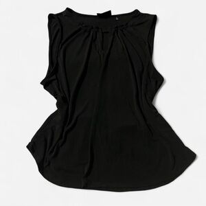7th Avenue Design Studio NY&Co Black Sleeveless Blouse, Keyhole Accent, Sz XL